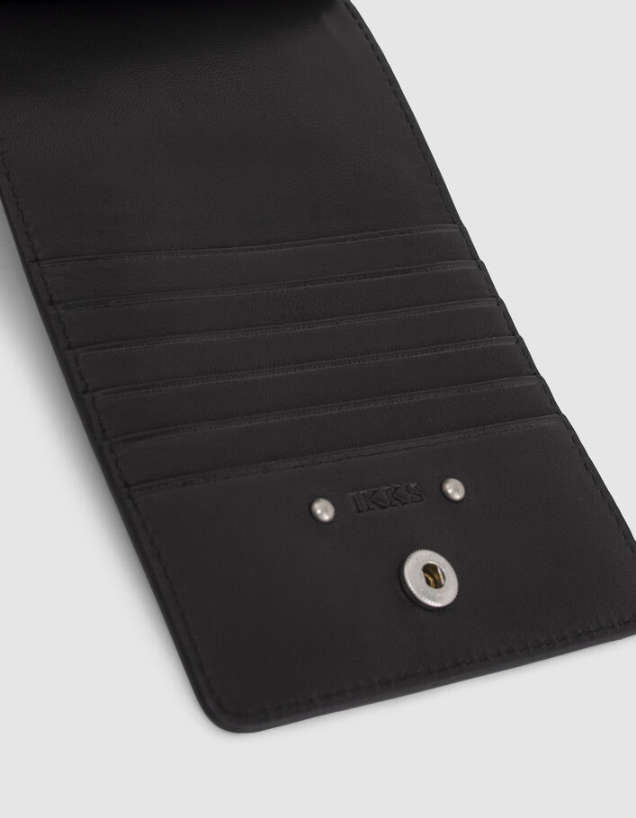 La pochette-téléphone 111 noire cuir Femme