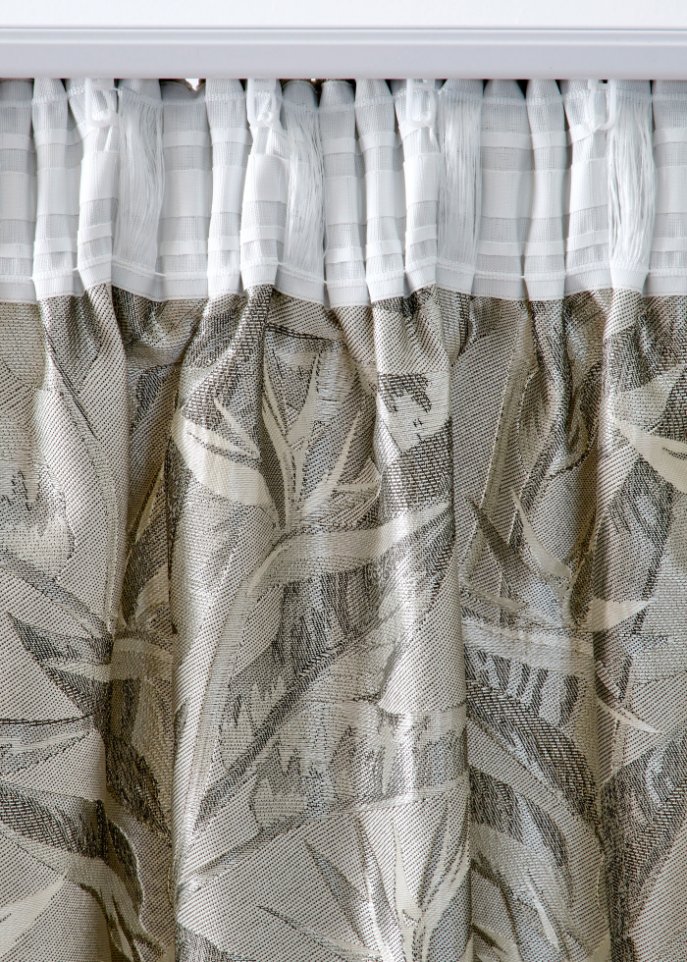 Jacquard Vorhang mit Blumen Muster (1er Pack)