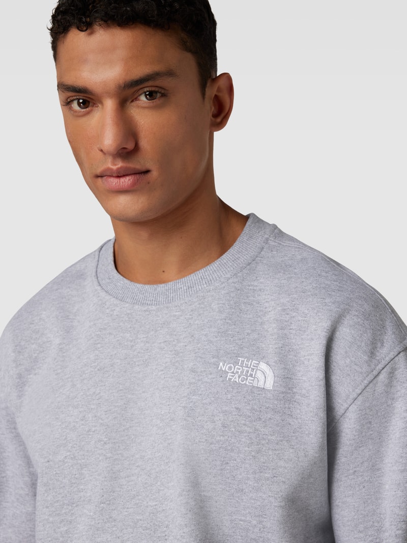 Sweatshirt mit Label-Stitching Modell 'ESSENTIAL' in hellgrau meliert