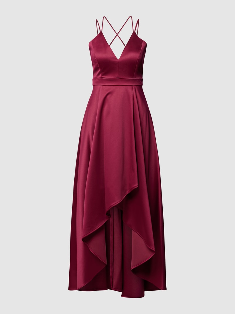 Abendkleid mit Herz-Ausschnitt in kirschrot