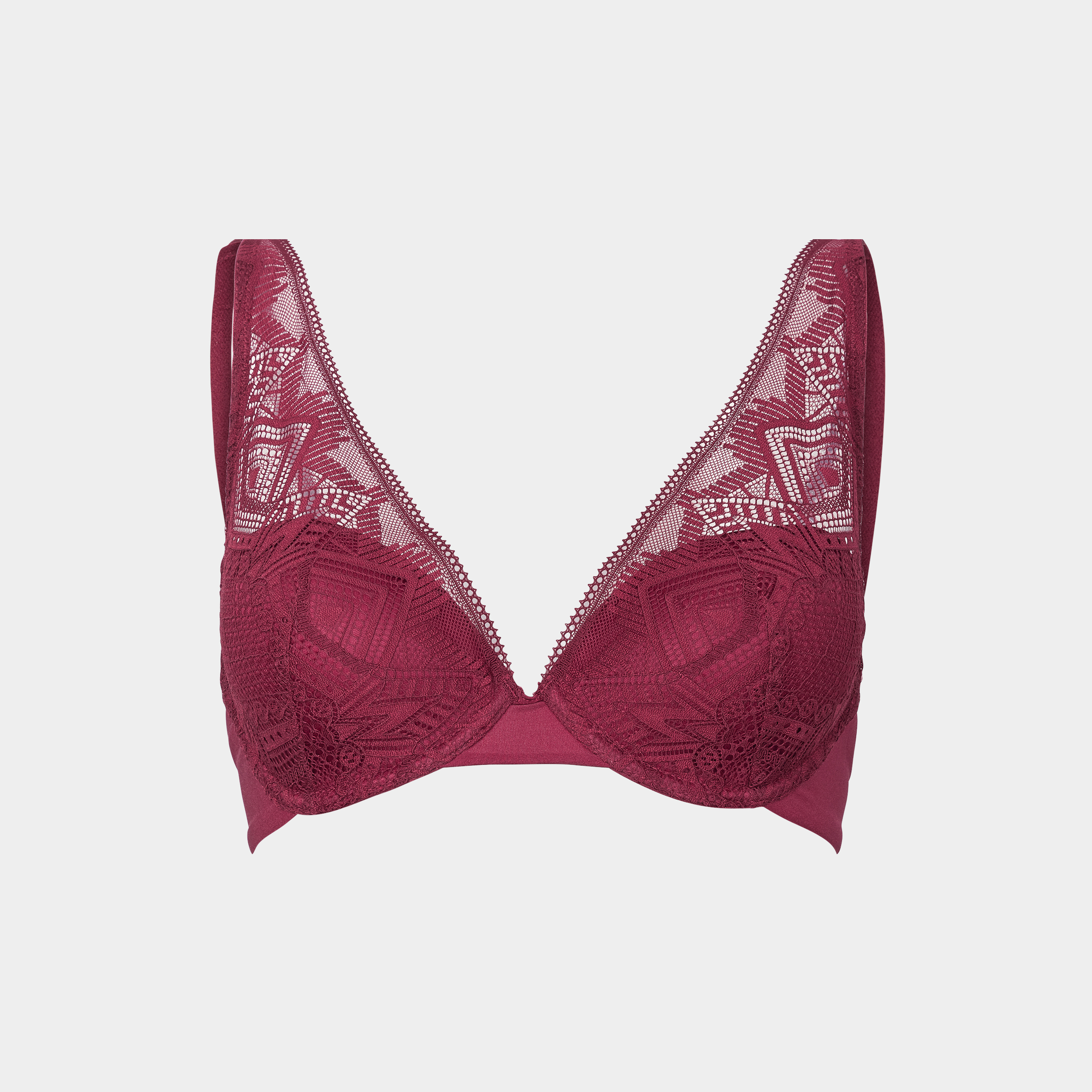Soutien-gorge foulard dentelle à coques bordeaux femme | La Halle