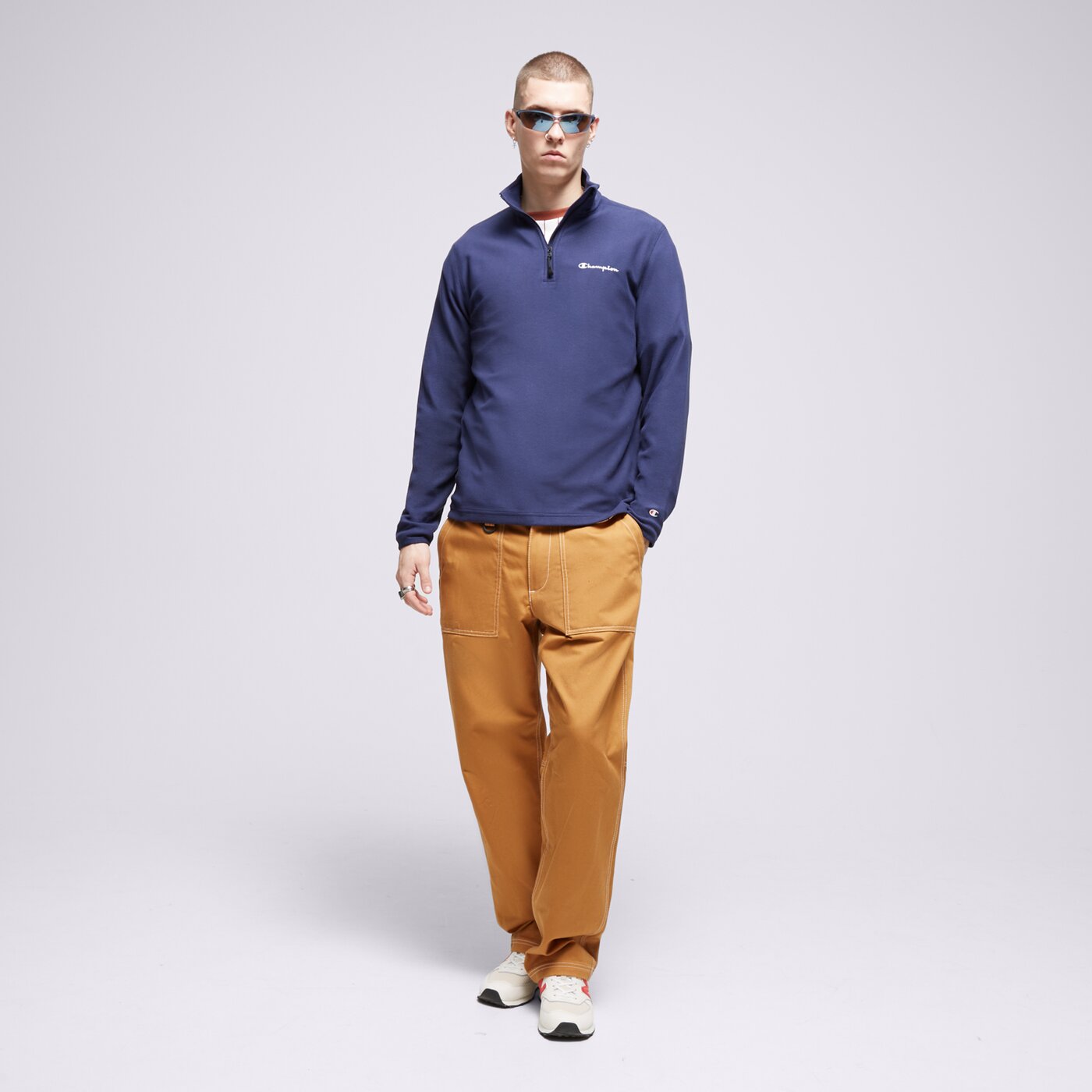 CHAMPION FLEECESHIRT HALF ZIP TOP Dunkelblau