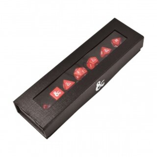 UP - Heavy Metal Red and White RPG Dice Set for Dungeons & Dragons (7)