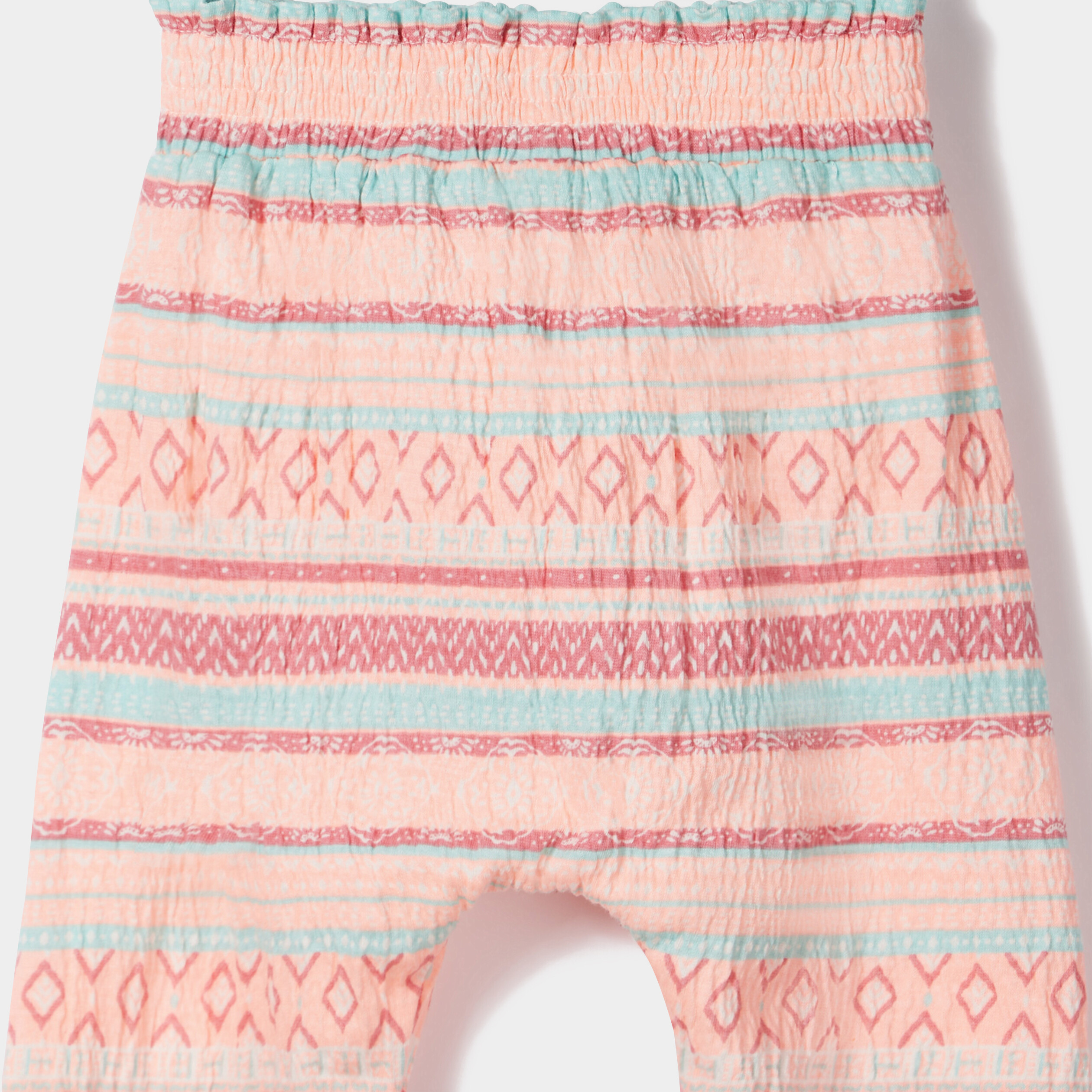 Pantalon à taille élastiquée blanc bébé fille | La Halle