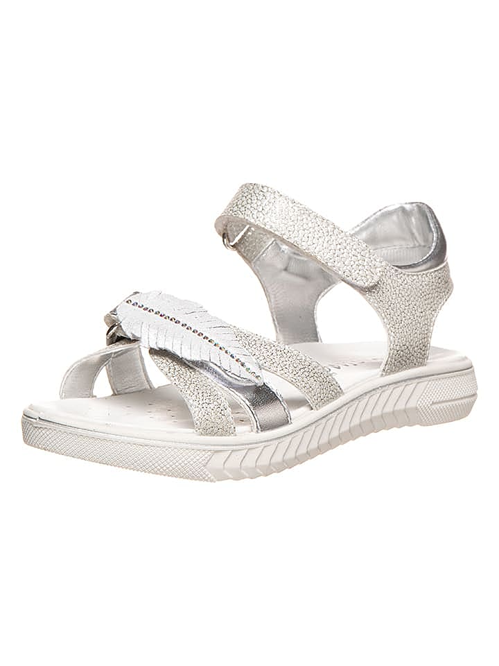 lamino Leder-Sandalen in Silber günstig kaufen 27