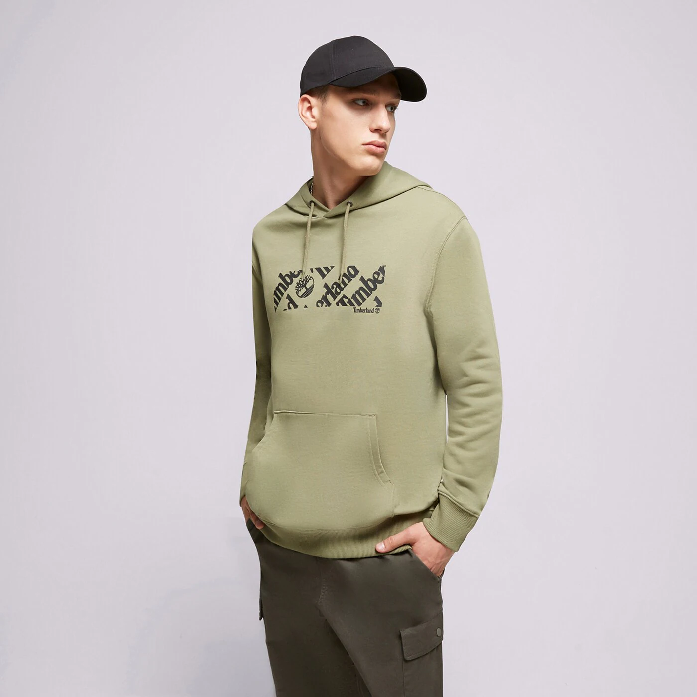 TIMBERLAND HOODIE LINEAR LOGO Khaki