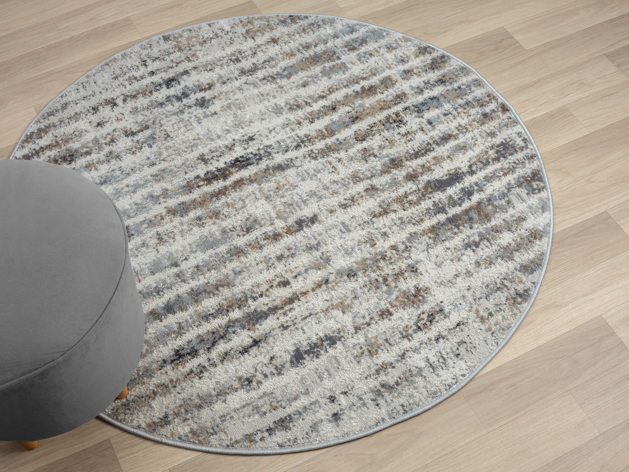 MyFlair Teppich Mystique , 120cm x 120cm, Farbe Beige, rund, Florhöhe 8mm
