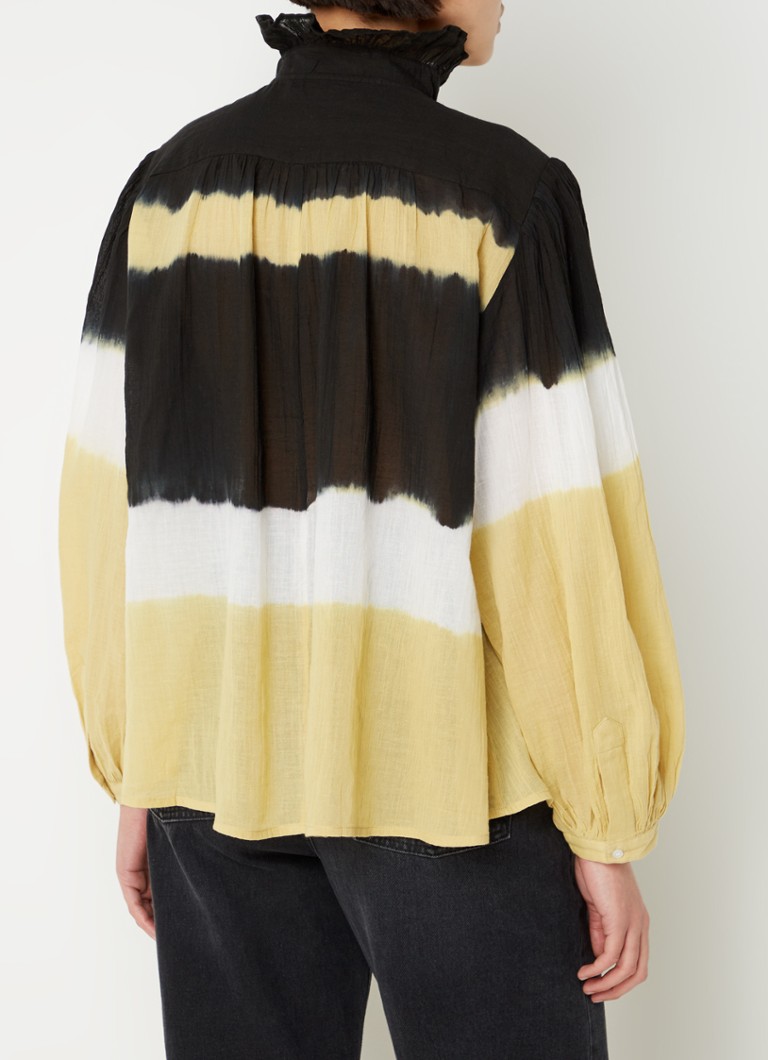ba&sh Harvey tunic with tie-dye pattern and balloon sleeves