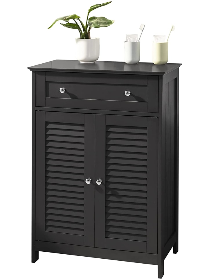SoBuy Badkommode in Drunkelgrau - (B)57 x (H)87 x (T)33cm günstig kaufen onesize