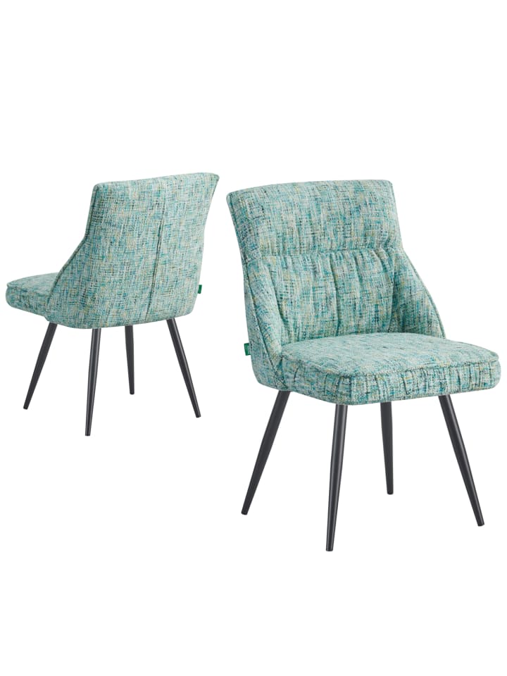 DUBI Möbel 2er-Set: Drehstuhl ALESSIA in Türkis - (B)49 x (H)83 x  (T)62 cm günstig kaufen onesize