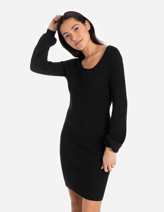 Strickkleid - Puffärmel