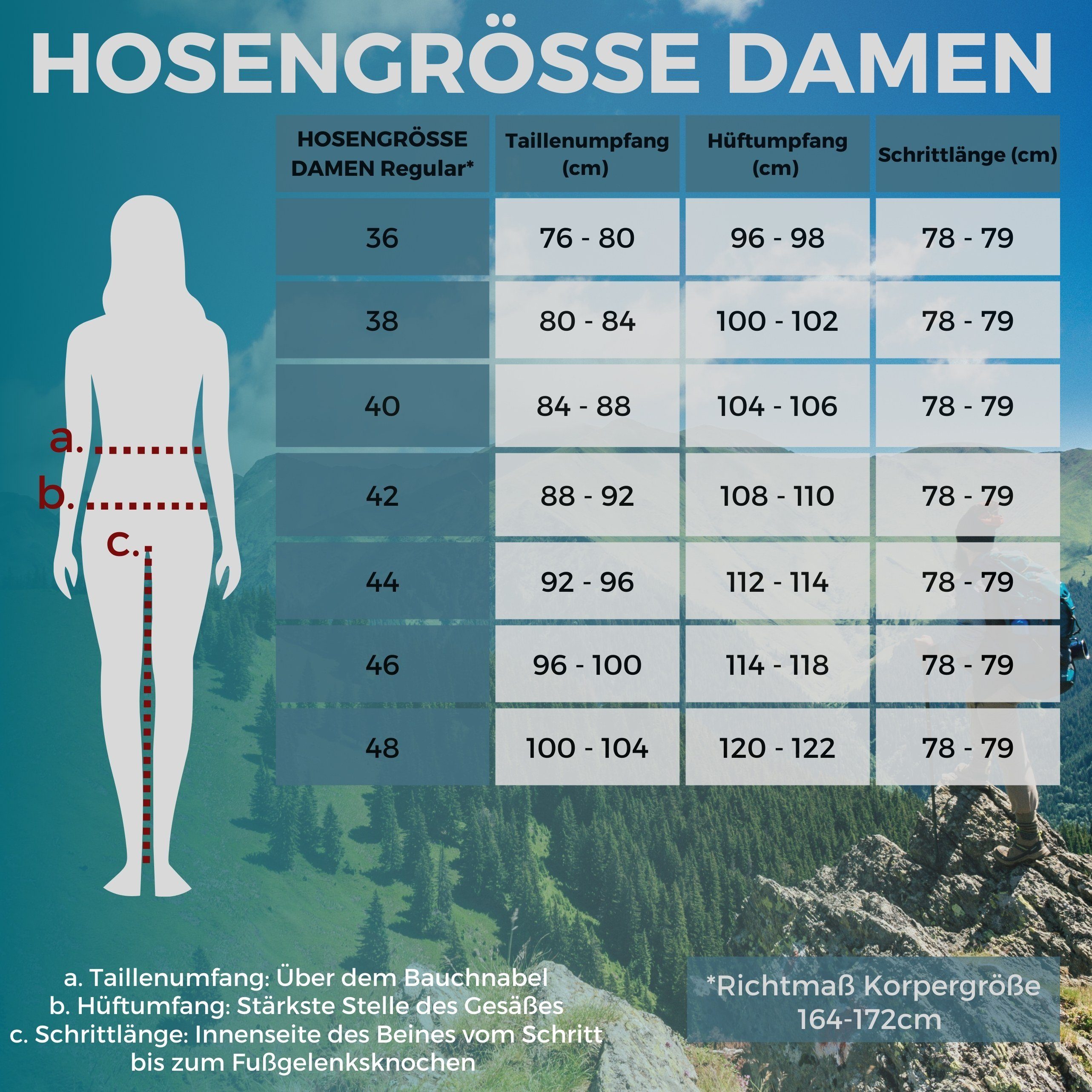 Kaymountain Trekkinghose Damen Wander Outdoor Hose Arosa Hybrid four Season Sky Blue 48