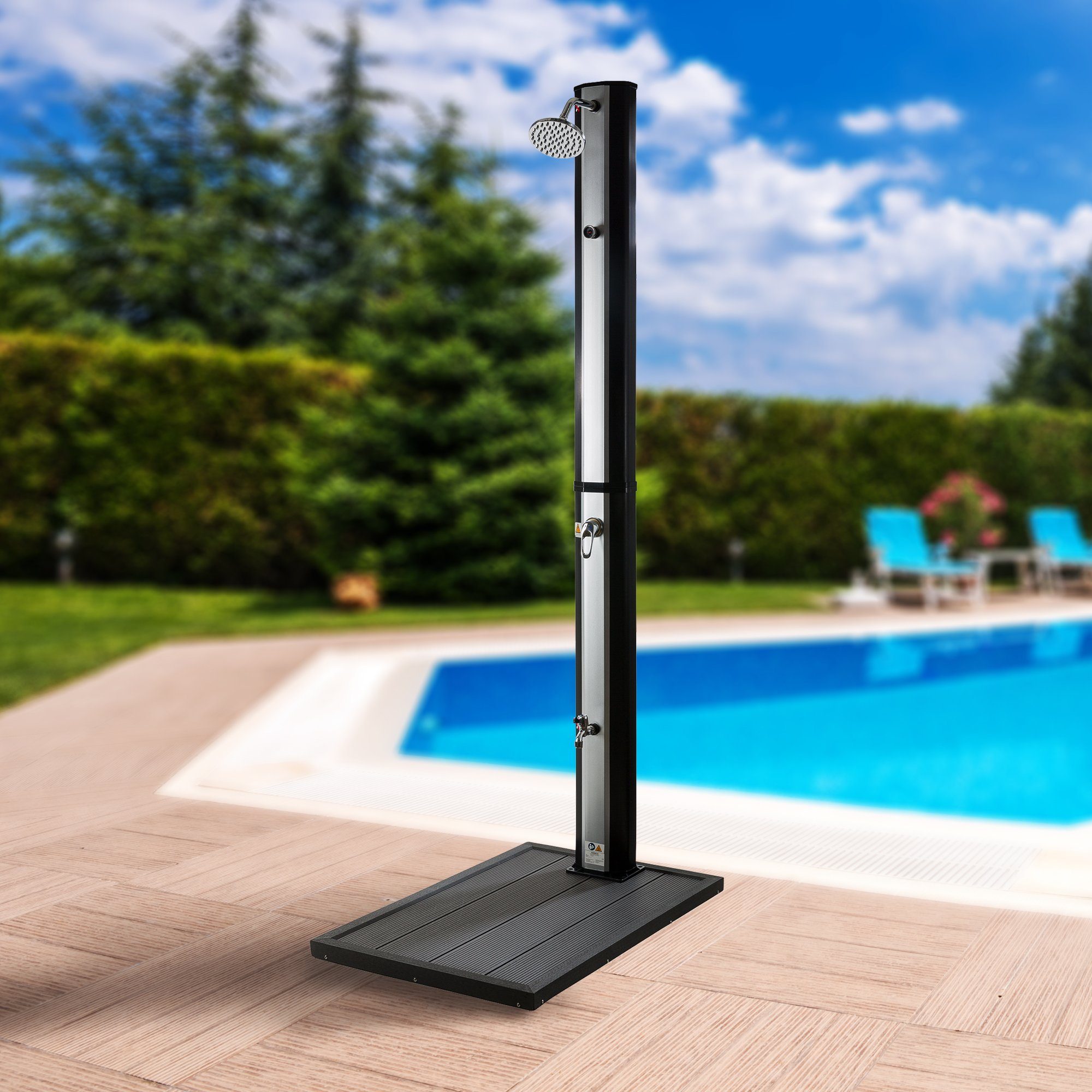 Arebos Gartendusche Bodenelement für Solardusche Pool, 101 x 63 x 5,5 cm
