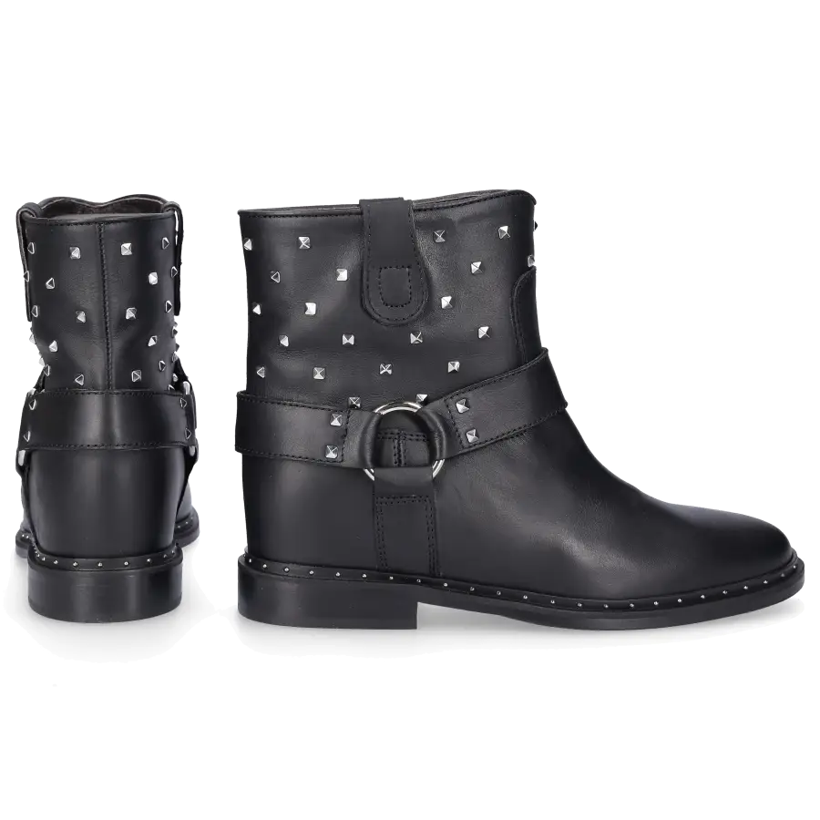 Via Roma 15 - Stiefeletten MALIBU Kalbsleder Metallisch schwarz - schwarz
