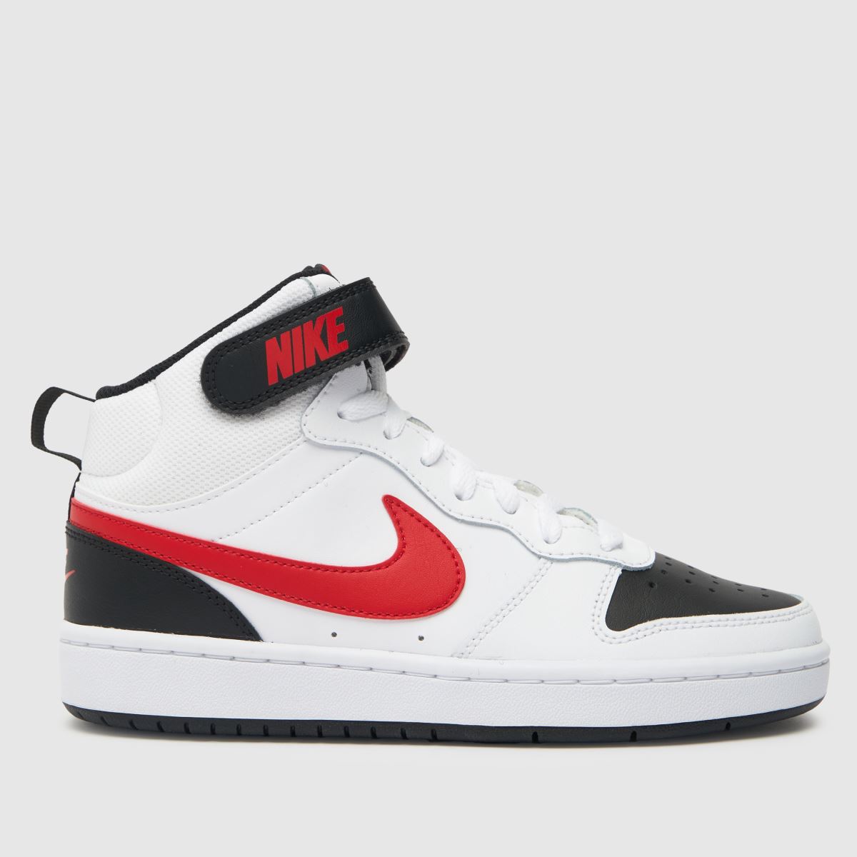 Nike vita och röda Court Borough Mid 2 ungdomsskor