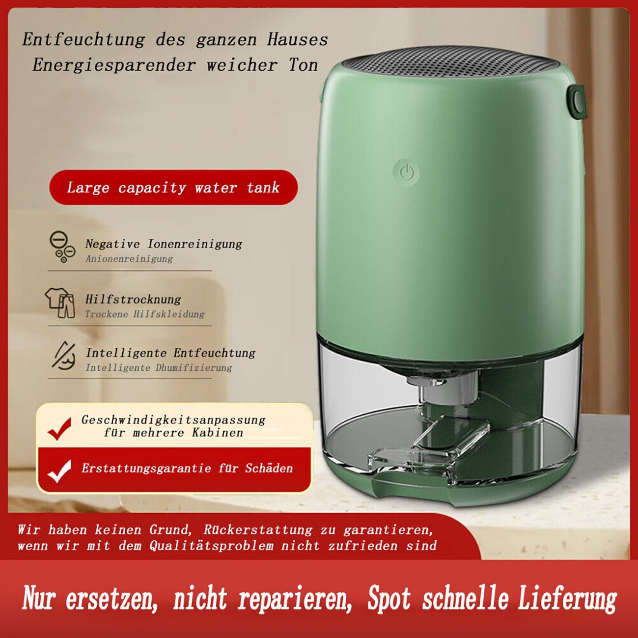 Yoyaxi Luftentfeuchter Tragbarer elektrischer Luftentfeuchter - Effizient und leise, Automatic shutdown and drainage for continuous dehumidification.