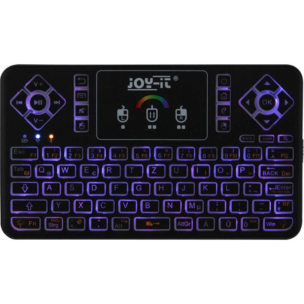 Joy-it Mini Wireless Keyboard mit Touchpad Tastatur (Integriertes Touchpad)