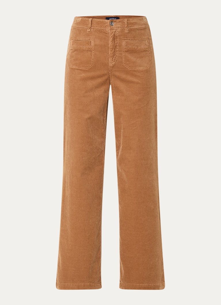 Gardeur High waist flared fit trousers made of corduroy