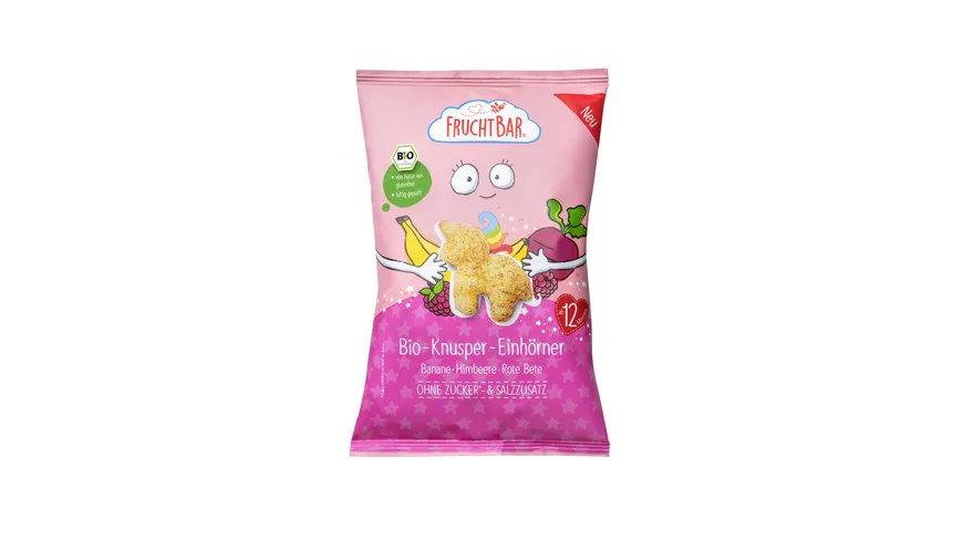 FRUCHTBAR Bio-Knusper-Einhörner Banane, Himbeere, Rote Bete 30 g