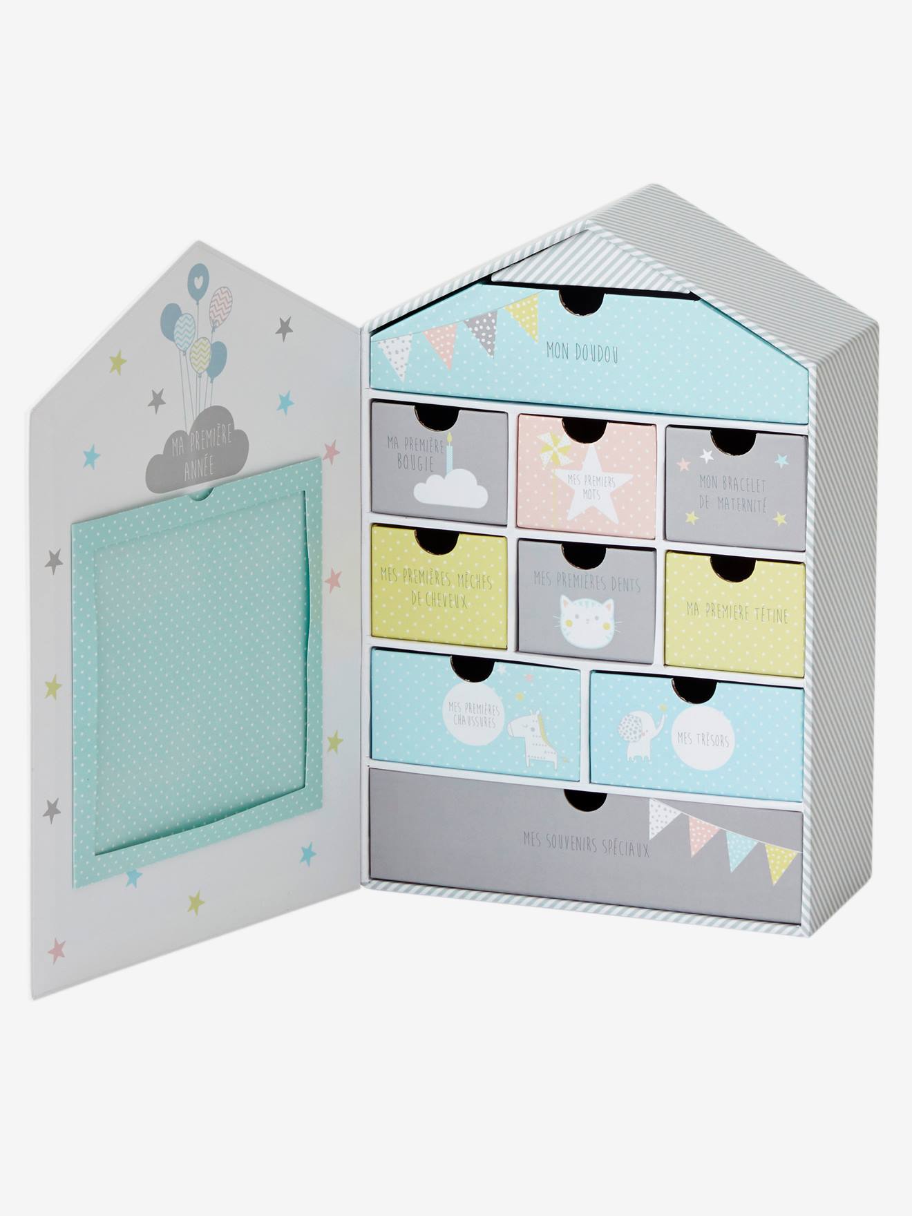 Coffret de naissance à tiroirs multicolore