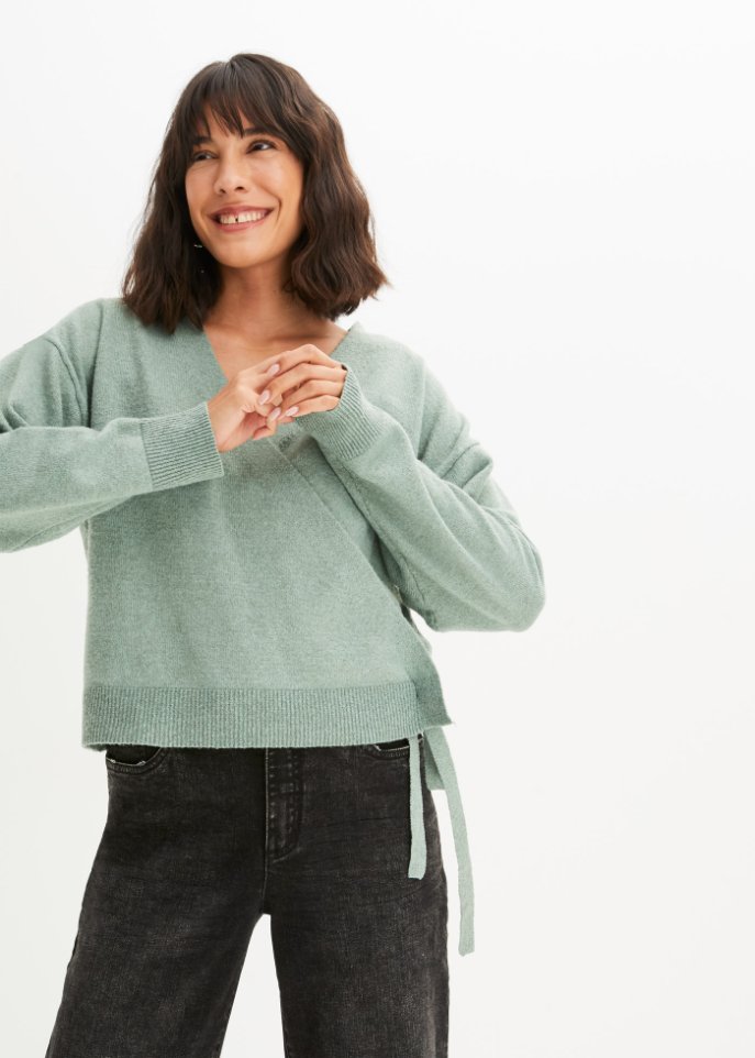 kurze Wickelstrickjacke
