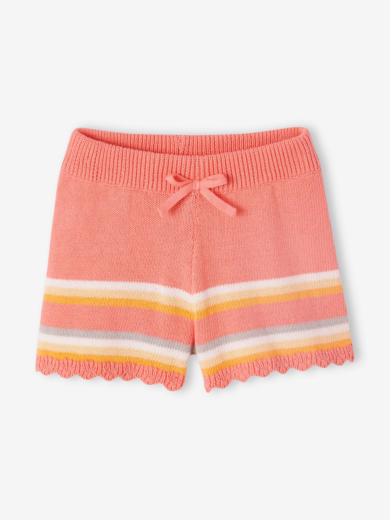 Vertbaudet Gehäkeltes Mädchen-Set: Top & Shorts - pfirsich