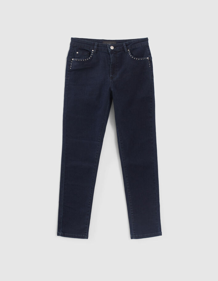 Jean slim bleu clouté 7/8e Powerstretch Waterless Femme