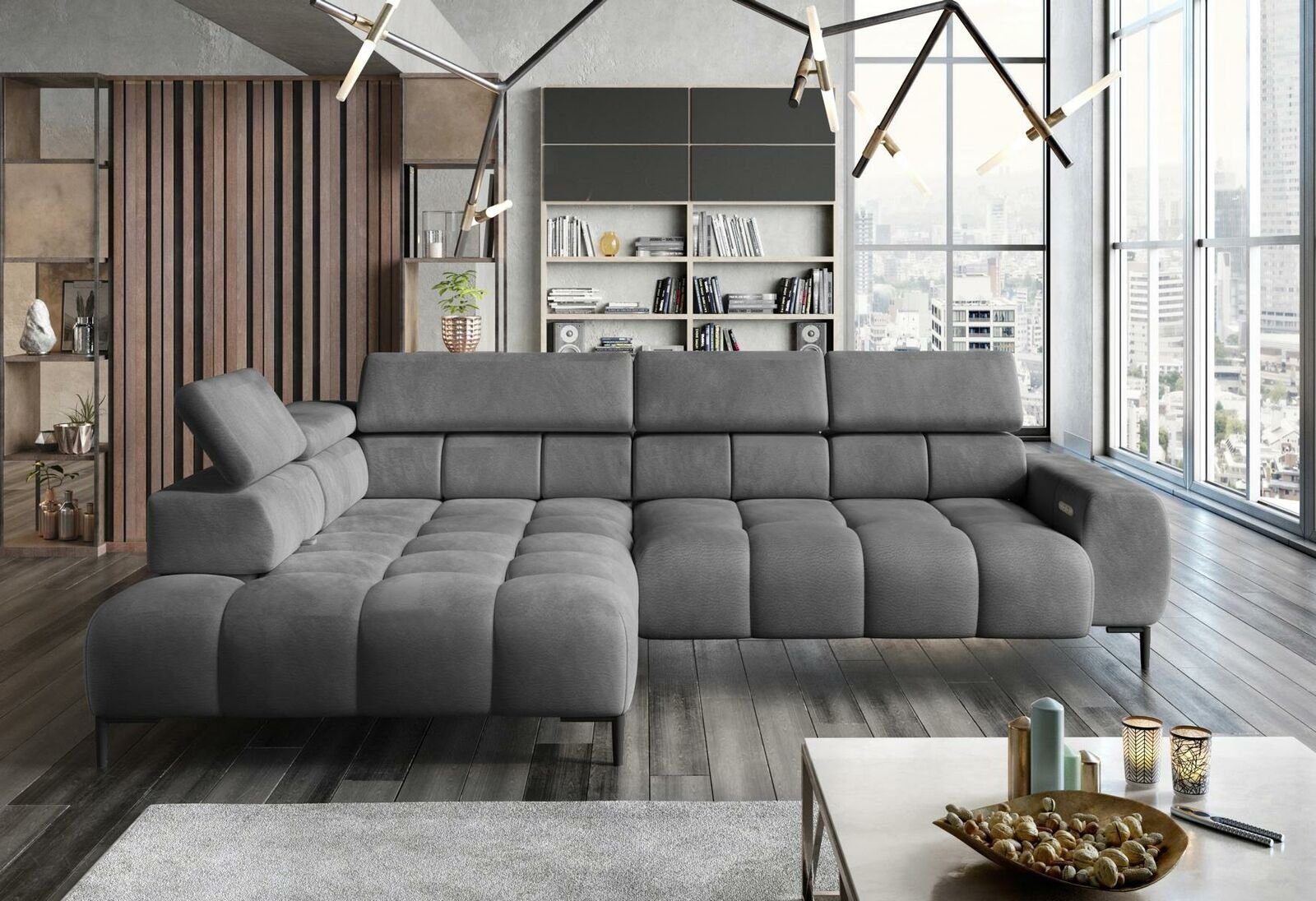 JVmoebel Ecksofa Wohnlandschaft Ecksofa L-Form Textil Couch Sofa Neu, Made in Europe