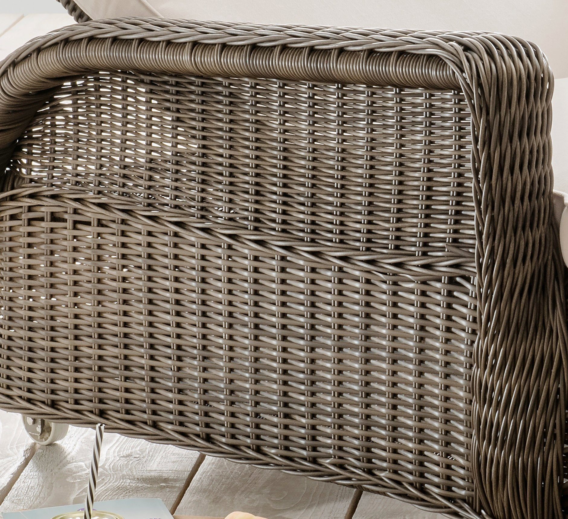 Destiny Gartenliege CASA, Polyrattan mit Rollen, 5fach verstellbar, inkl. Auflage