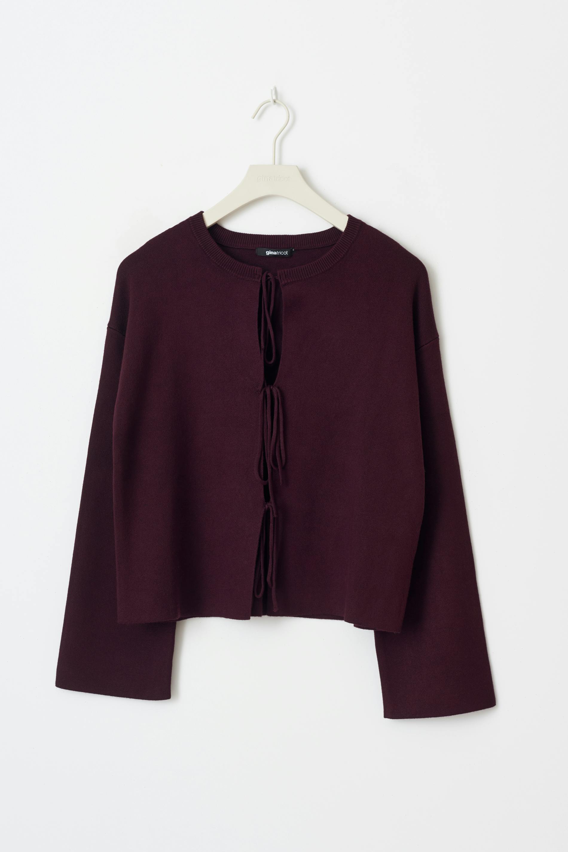 Knitted tie cardigan