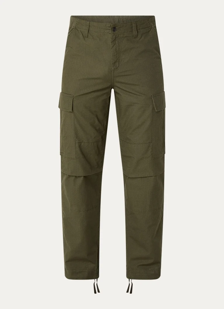 Carhartt WIP sašaurinātas piegriezuma kravas bikses ar uzšūtām kabatām