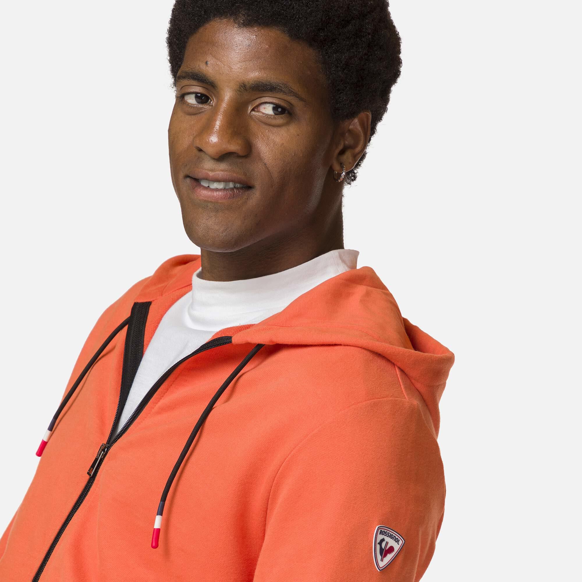 Sweat en coton à capuche zippé Logo Homme