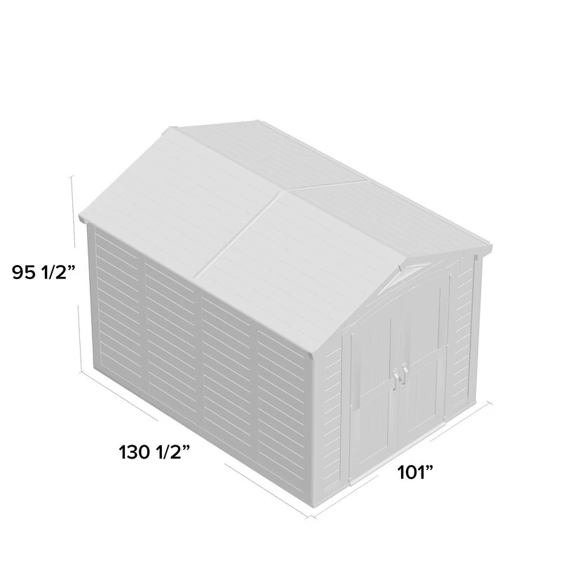 Factor 8 ft wide x 11 ft deep resin storage shed