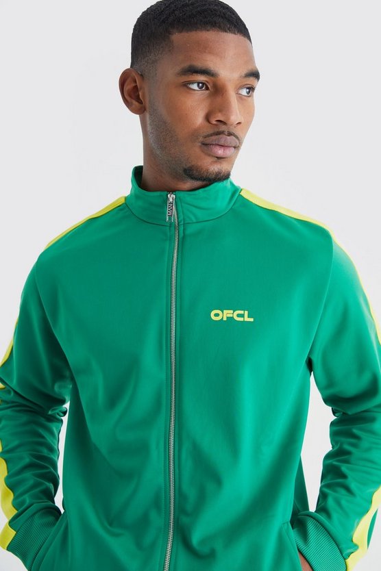 Tall lockere Trikot-Trainingsjacke mit Reißverschluss-Detail