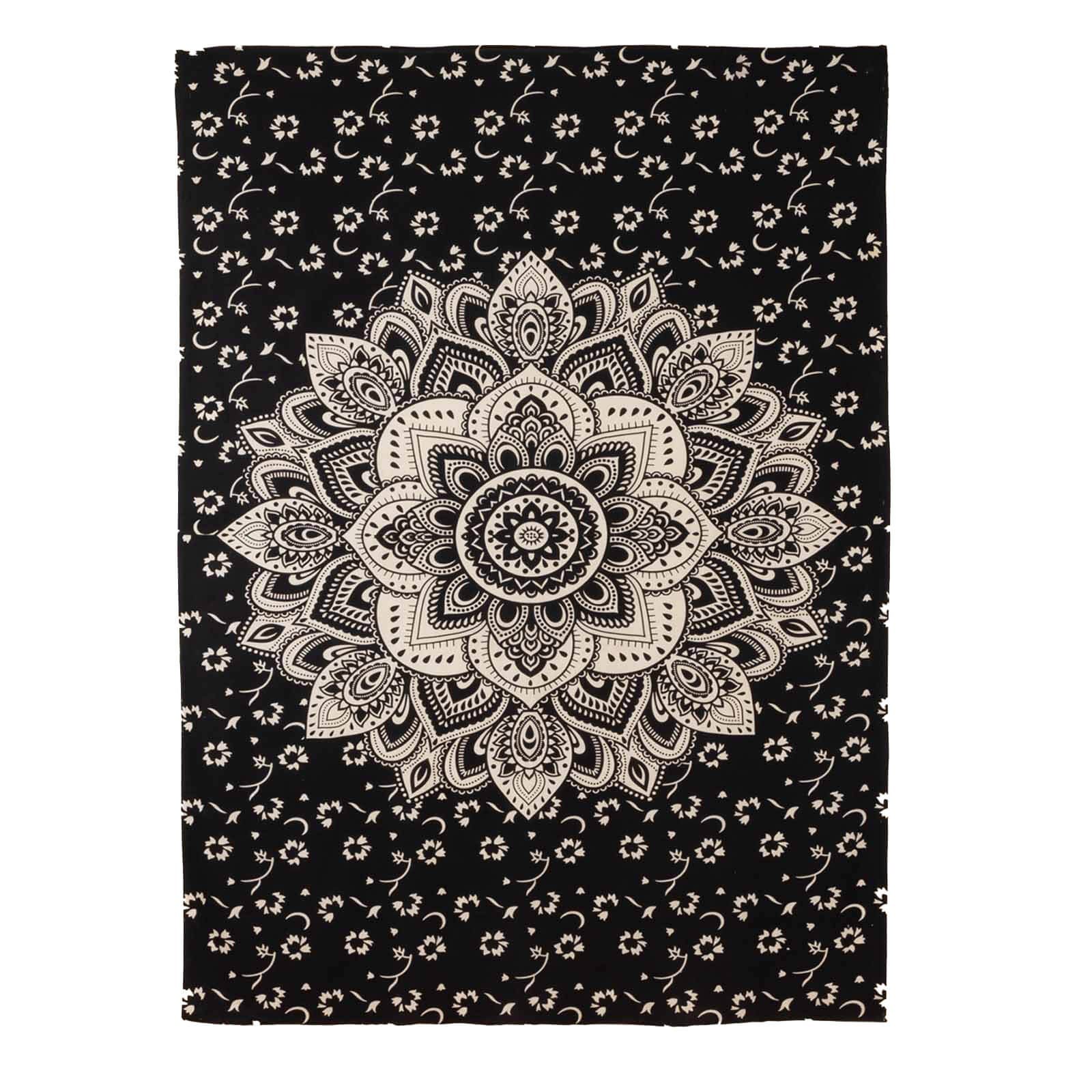 Wandteppich Tagesdecke Wandbehang Deko Tuch Indisches Mandala ca. 200 x 230cm, KUNST UND MAGIE