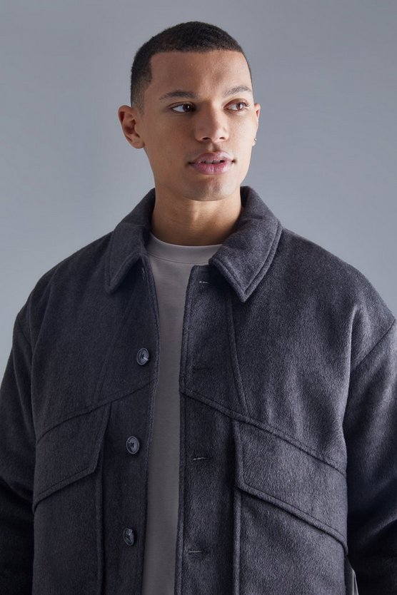 Tall gepolsterte Melton Harrington-Jacke