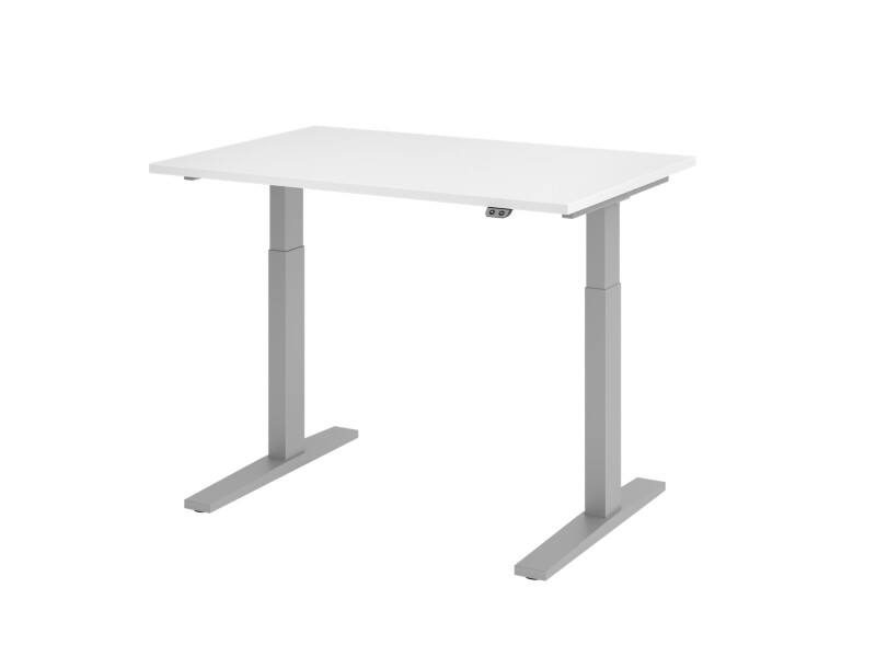 Hammerbacher Sitz-Stehschreibtisch VXMKA12/W/S Weiß 1200 x 800 mm