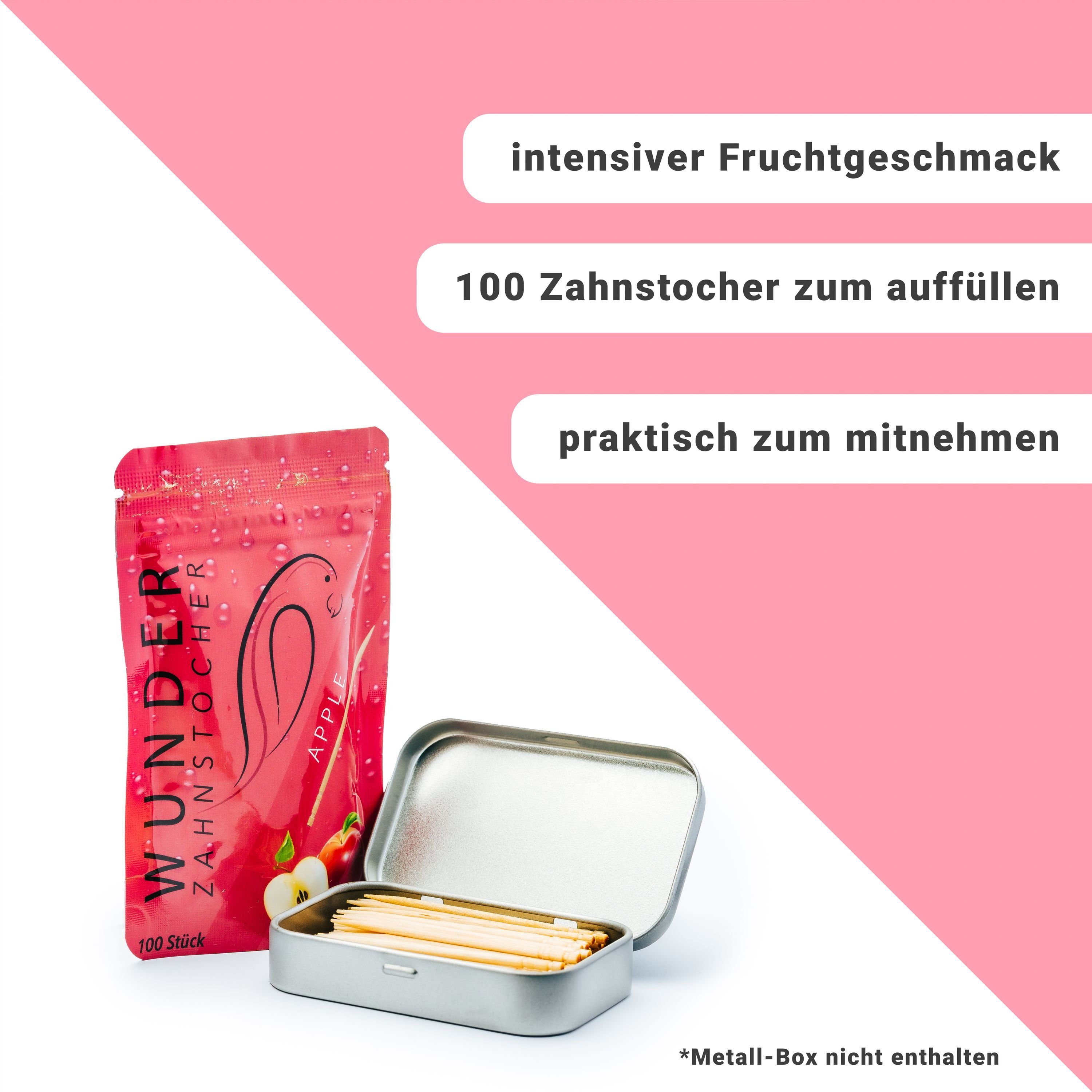 Wunder Zahnstocher Mundpflegecenter Wunder Zahnstocher mit Geschmack - 3er Bundle Apfel