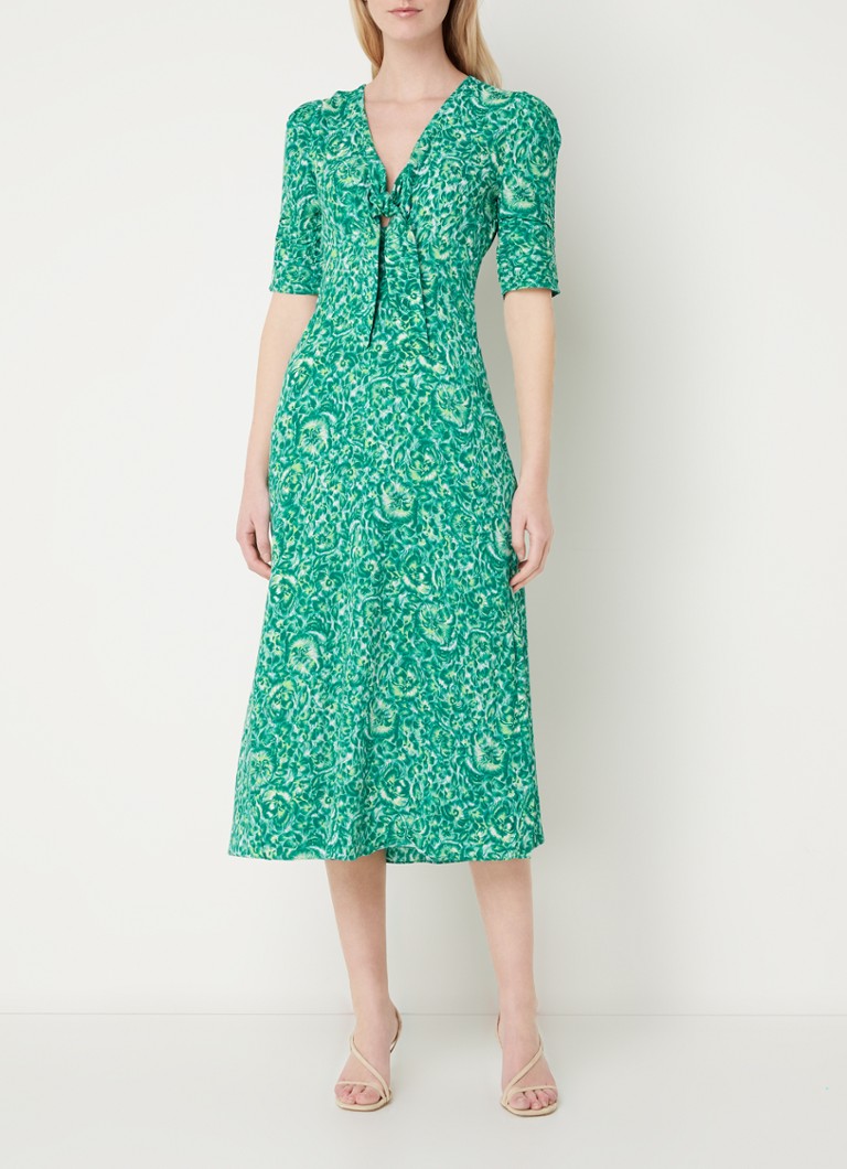 Rochie midi cu imprimeu floral și curea legată Whistles