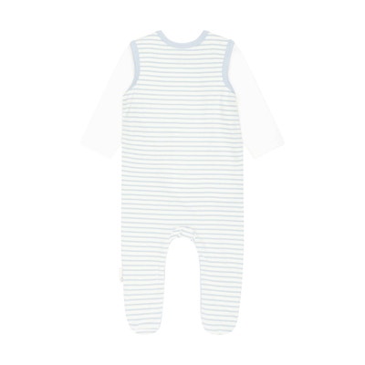 Set Strampler + T-Shirt langarm GOTS, hellblau