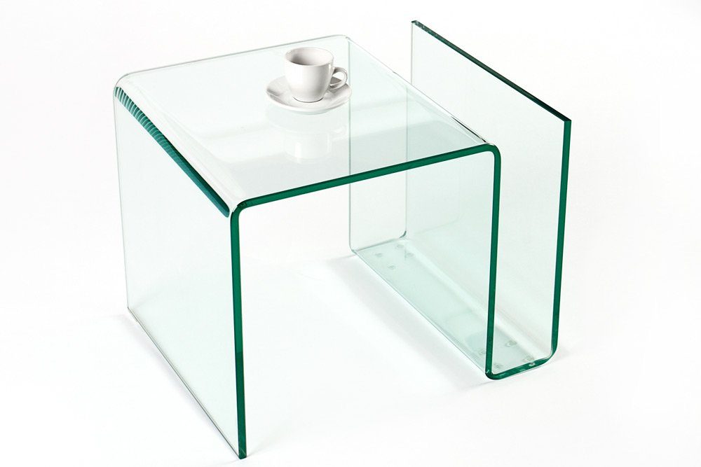 riess-ambiente Couchtisch FANTOME 50cm transparent, Wohnzimmer · eckig · Glas · mit Ablagefach