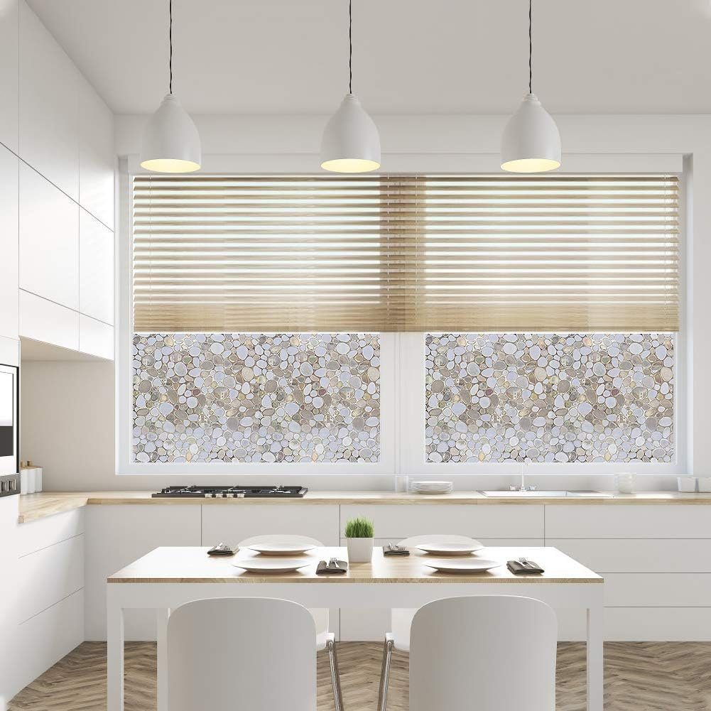 Fensterfolie 3D Fensterfolie Sichtschutz Folie Fenster Selbstklebend für Badezimmer, Ronner UG, Leicht zu reinigen, Schutz der Privatsphäre