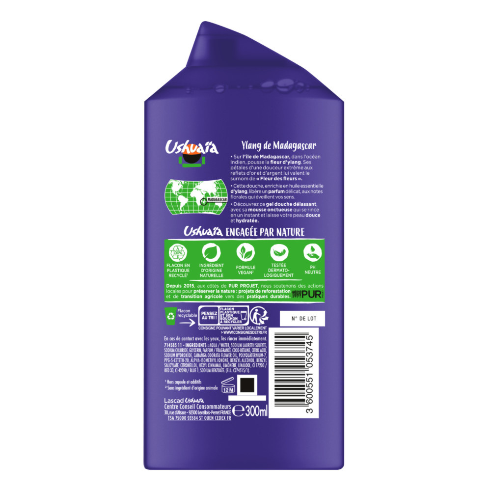 ushuaïa Ushuaïa Douche Massage Ylang 300ml Gel Douche Ylang