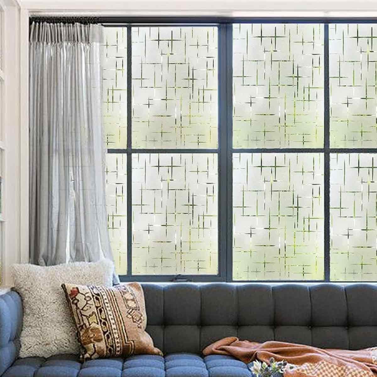 Fensterfolie Fensterfolie Selbsthaftend Sichtschutzfolie 45x200cm Mit Sternmuster, Einemgeld