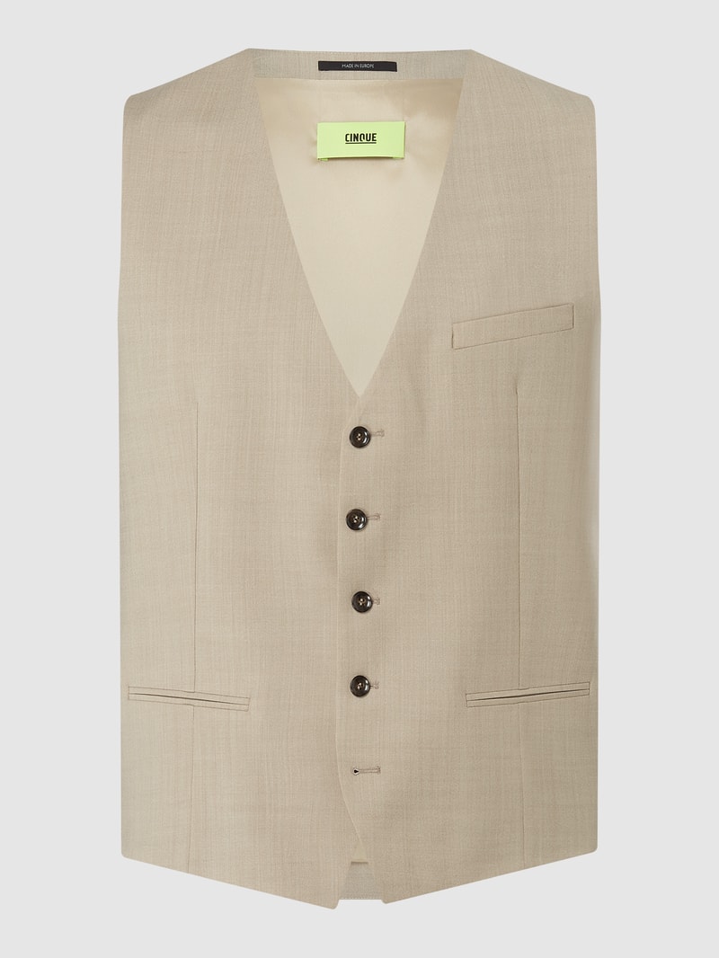 Weste mit Knopfleiste Modell 'Monopoli' in beige