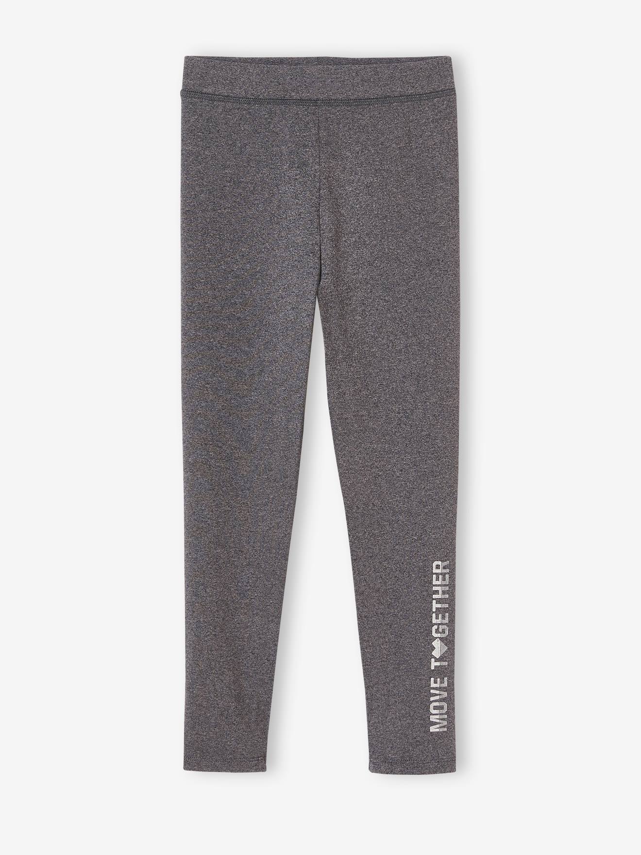 Legging sport Basics fille inscription métallisée terracotta