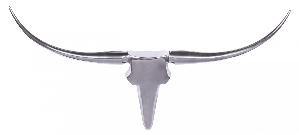 Wohnling Wanddekoration Geweih Bull L 125 cm Aluminium silbern