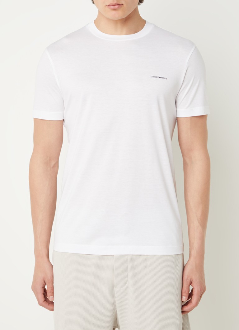 Tricou Emporio Armani din amestec de lyocell cu logo