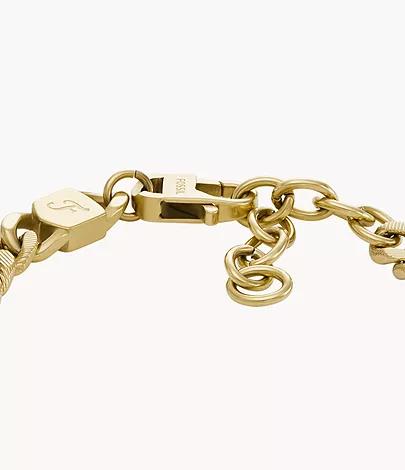 Fossil Armband Harlow Linear Texture Chain Edelstahl goldfarben