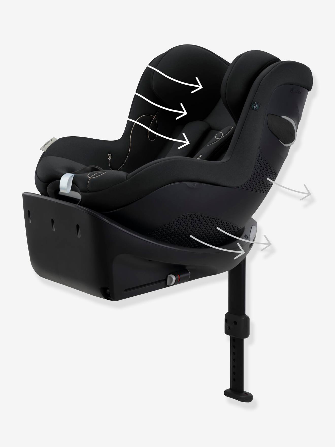 Cybex Kindersitz mit Basis Gold Sirona Gi i-Size CYBEX, 61-105 cm - schwarz